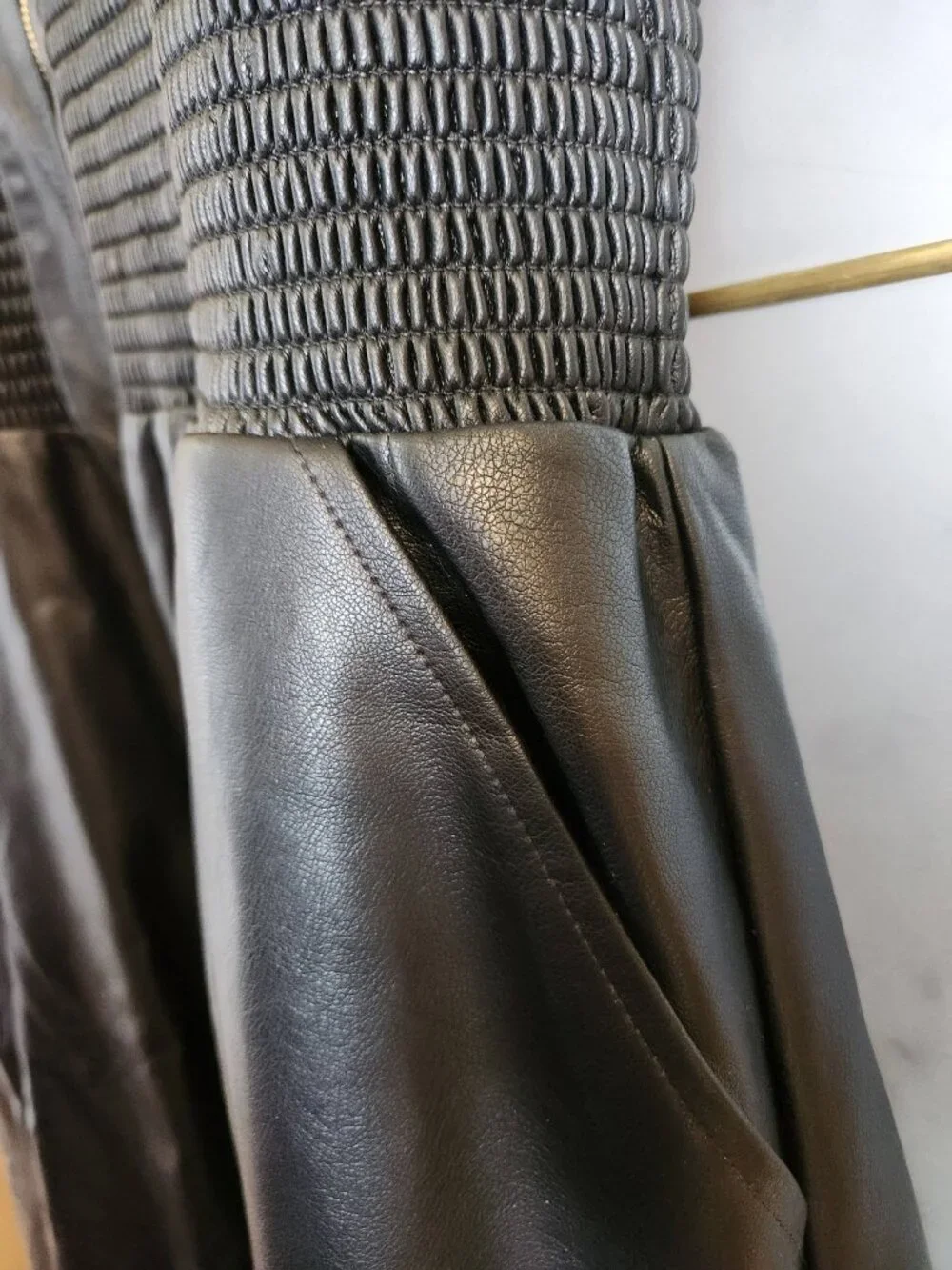 Anthropologie Tommie Dress 2XL Faux Leather Black Plus Size - Picture 10 of 12